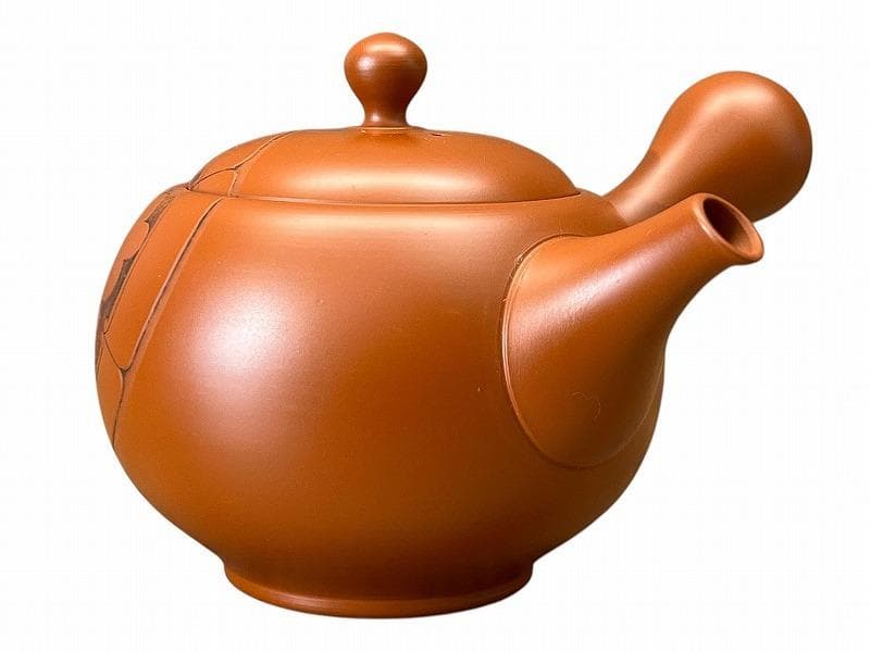 旧家蔵出 新品 常滑焼 吉川雪堂 吉川壺堂 合作 朱泥 急須 茶器 真作保証 ②