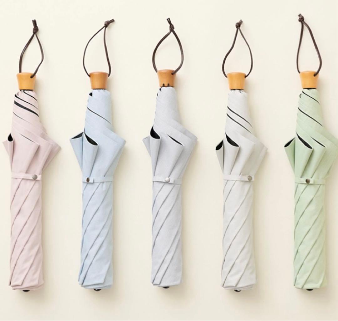 【サンバリア100】3段折り日傘 グリーン