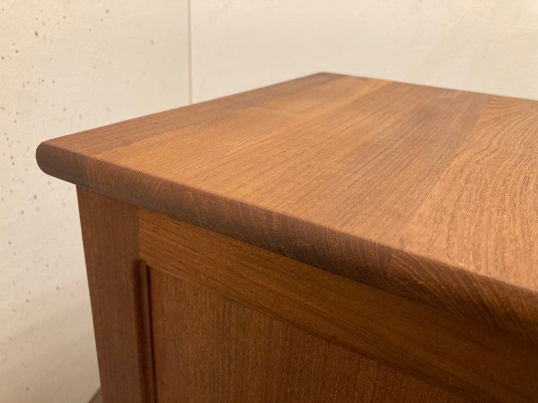 80's ヴィンテージ チーク無垢材 小引き出し サイドテーブル 北欧モダン