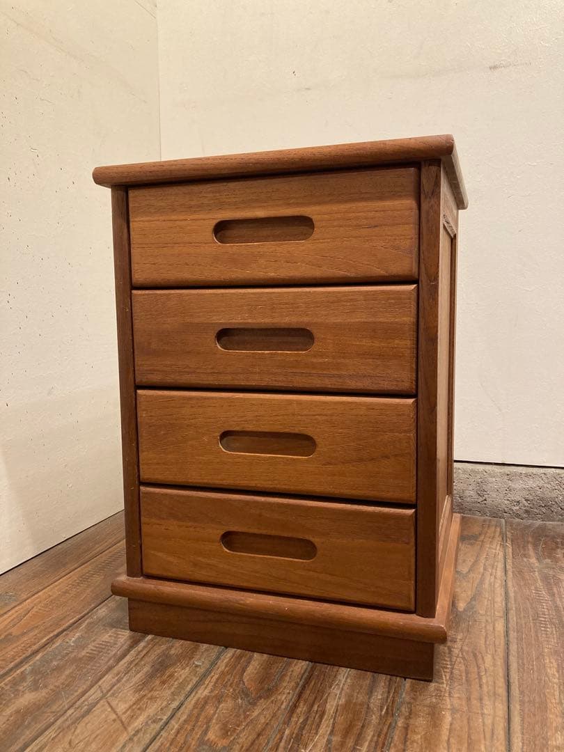 80's ヴィンテージ チーク無垢材 小引き出し サイドテーブル 北欧モダン