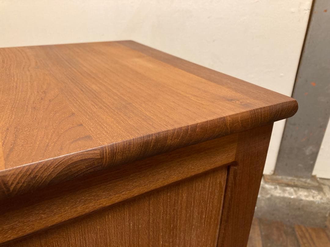 80's ヴィンテージ チーク無垢材 小引き出し サイドテーブル 北欧モダン