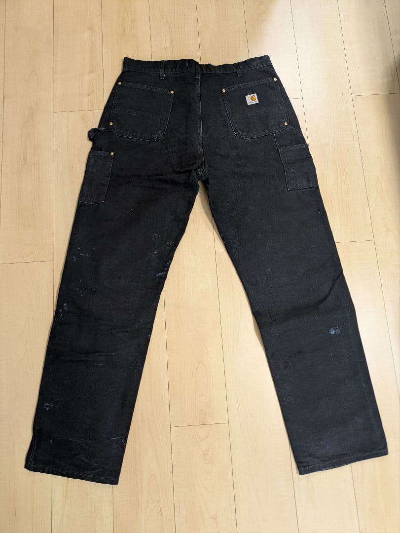 諒*本様 Carhartt ブラック ダブルニー ペインターパンツ 38x34
