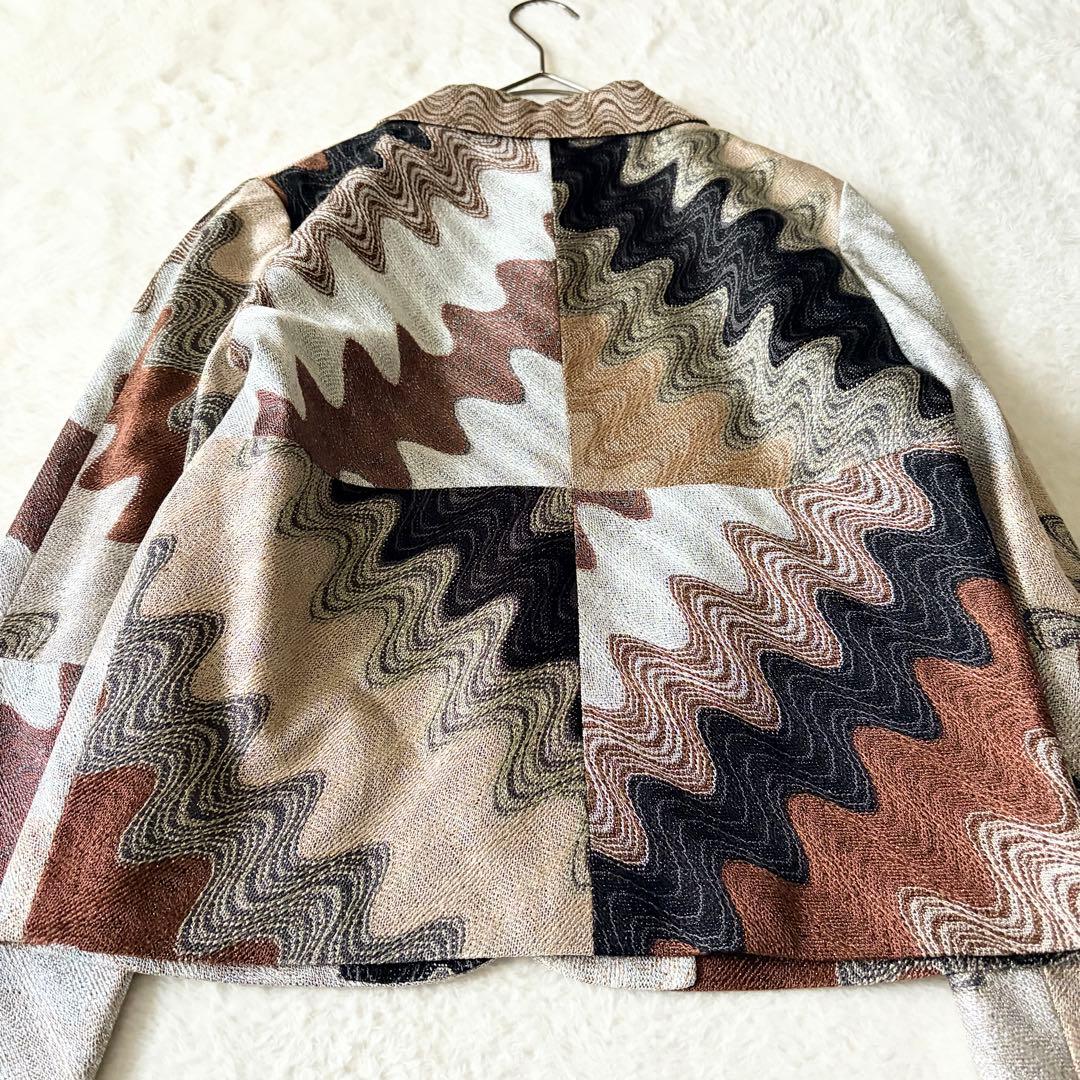 6174 美品✨ ミッソーニ テーラードジャケット 総柄 マルチカラー イタリア