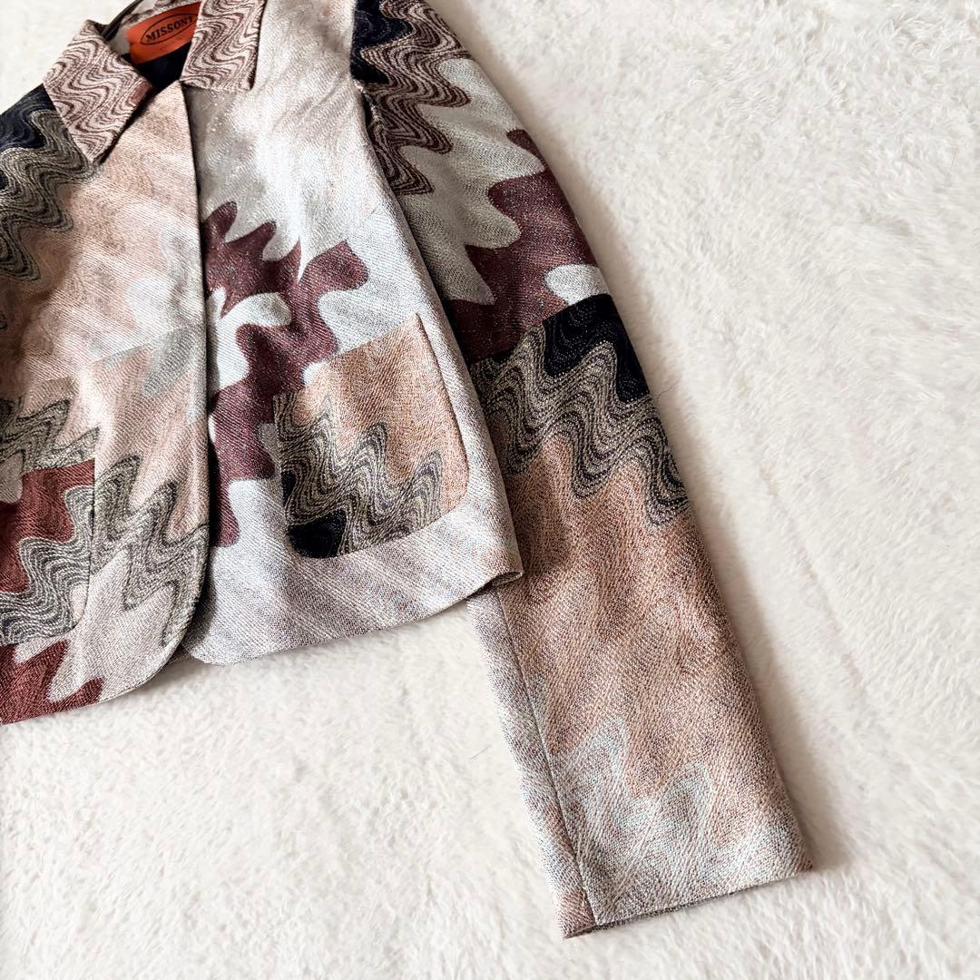 6174 美品✨ ミッソーニ テーラードジャケット 総柄 マルチカラー イタリア