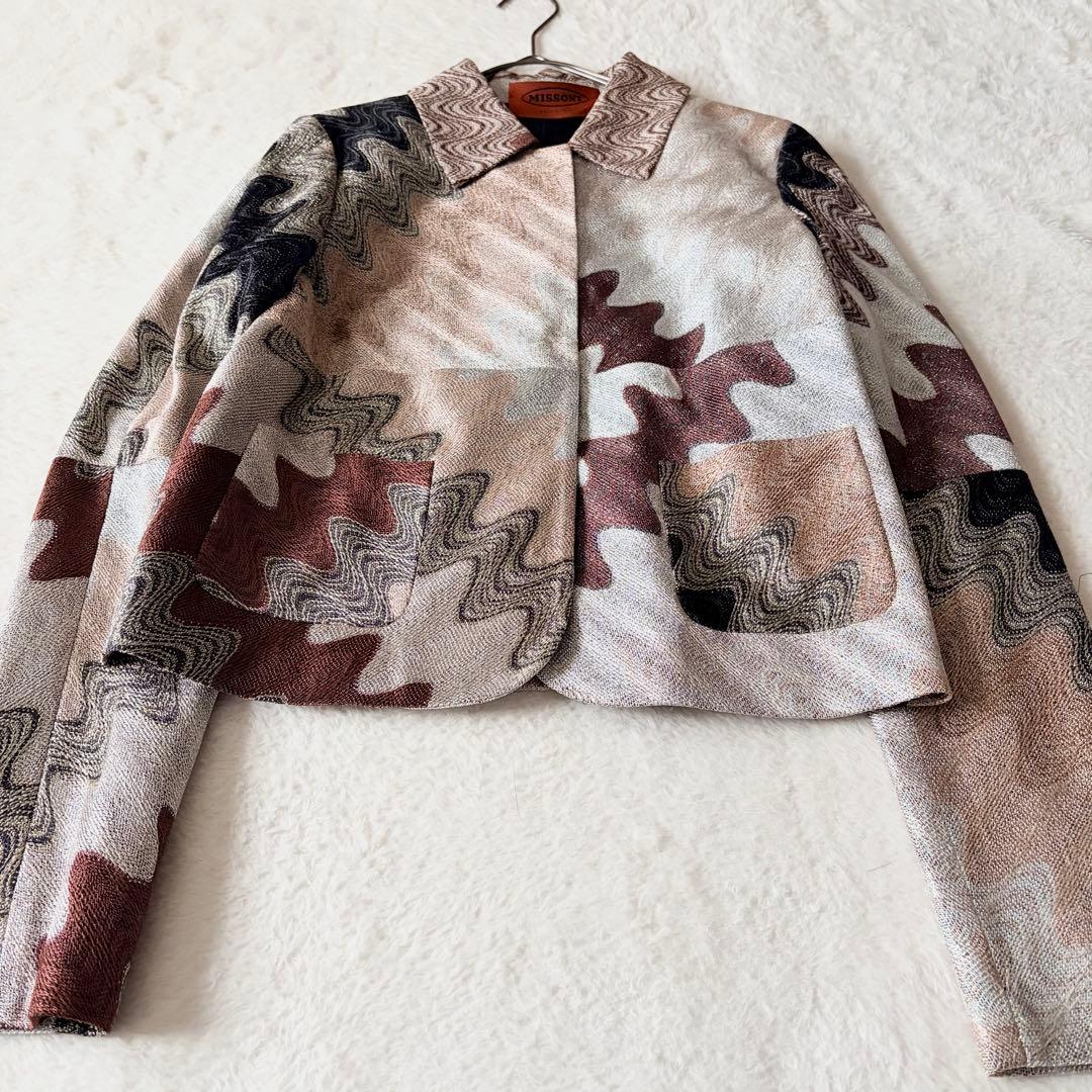 6174 美品✨ ミッソーニ テーラードジャケット 総柄 マルチカラー イタリア