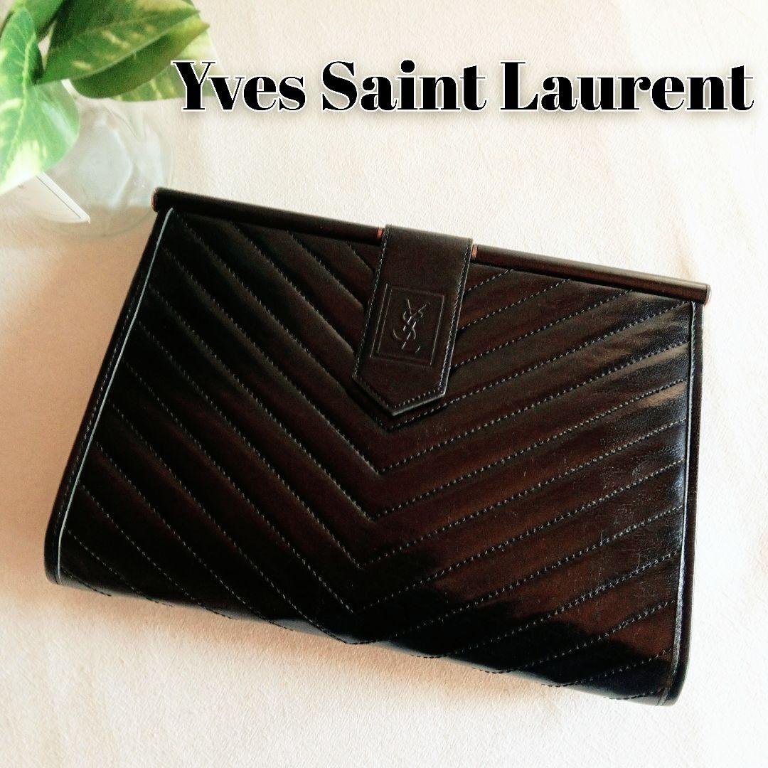 美品 イヴサンローラン ビンテージ レザー クラッチバッグ 鞄 レディースメンズ