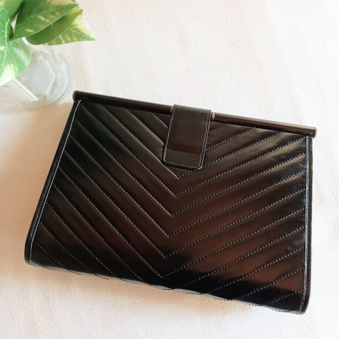 美品 イヴサンローラン ビンテージ レザー クラッチバッグ 鞄 レディースメンズ