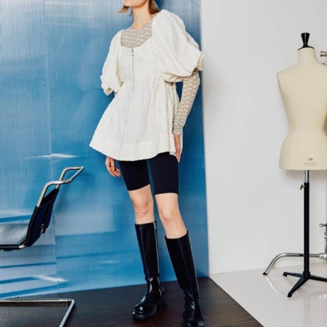 メゾンスペシャル バルーンスリーブチュニック 2way ホワイト