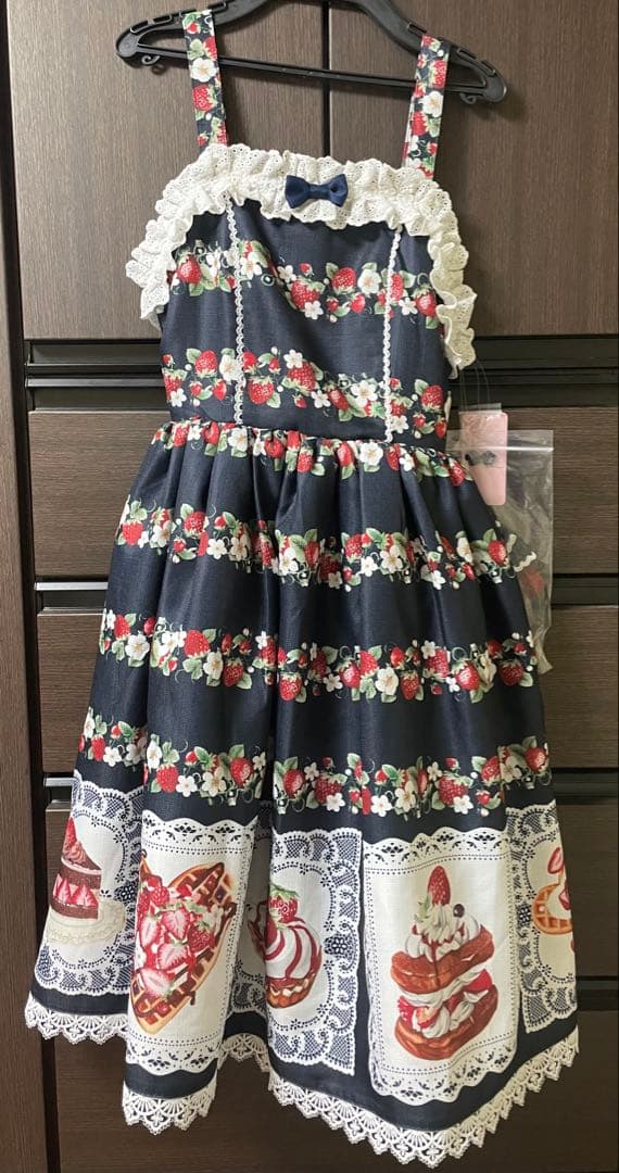 【Chalmiere】　ベイクドベリー　JSK リボン クリップ セット　新品