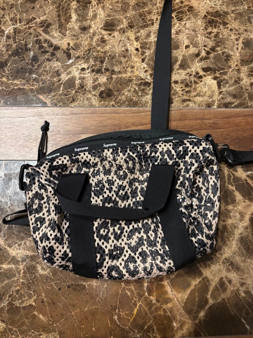Supreme ヒョウ柄　メッシュ　ショルダーバッグ