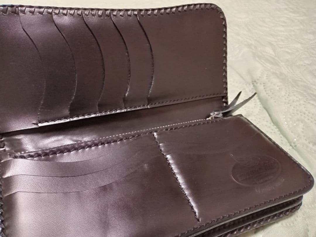 ★mamakin カービングウォレットカスタム革レザー/革フック＆ループコンチョ