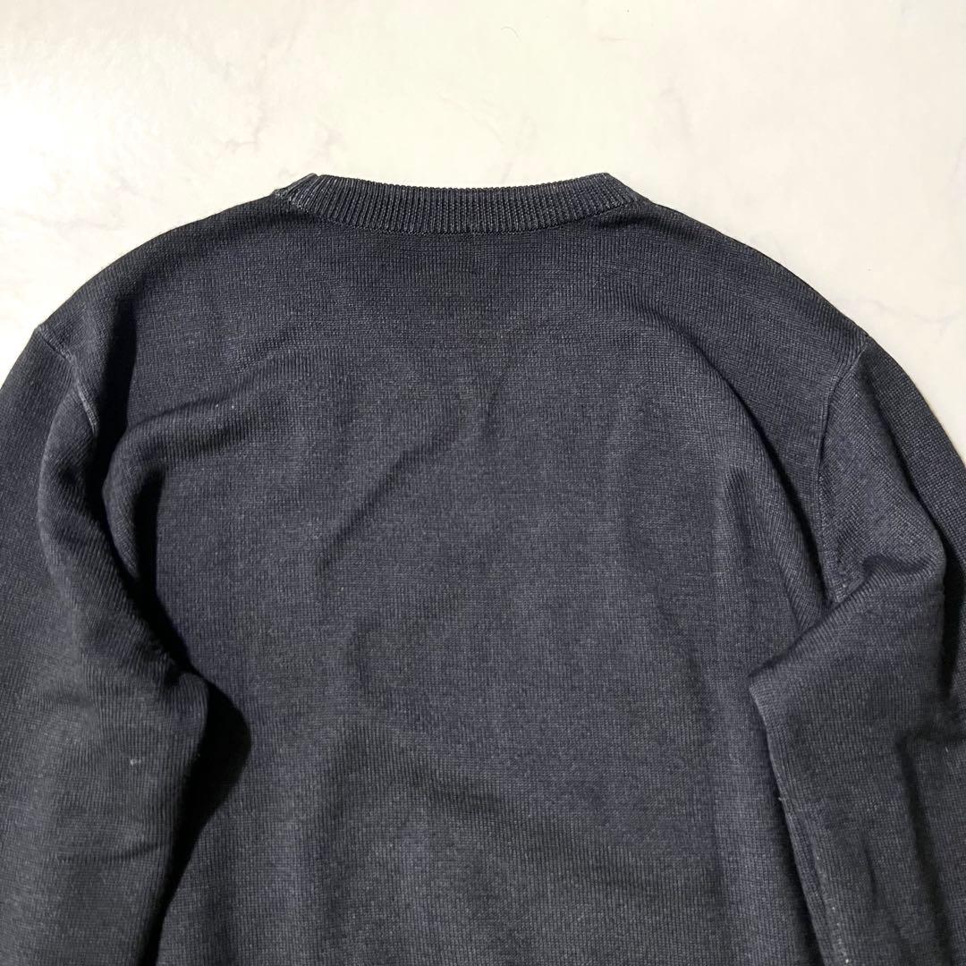 美品パパス 2024年製 ニット 刺繍ロゴ クマ ウール チャコールグレー48