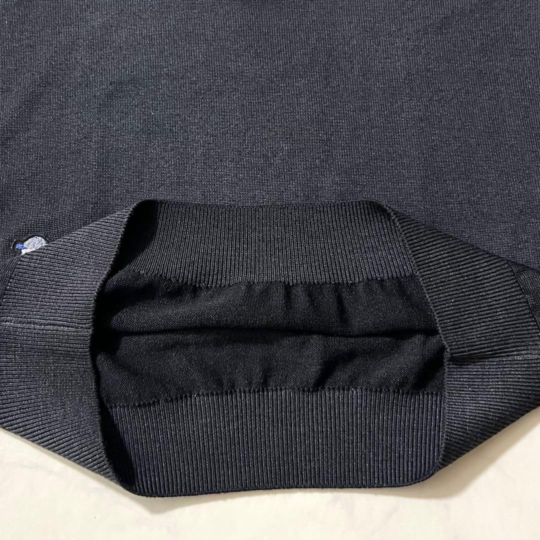 美品パパス 2024年製 ニット 刺繍ロゴ クマ ウール チャコールグレー48