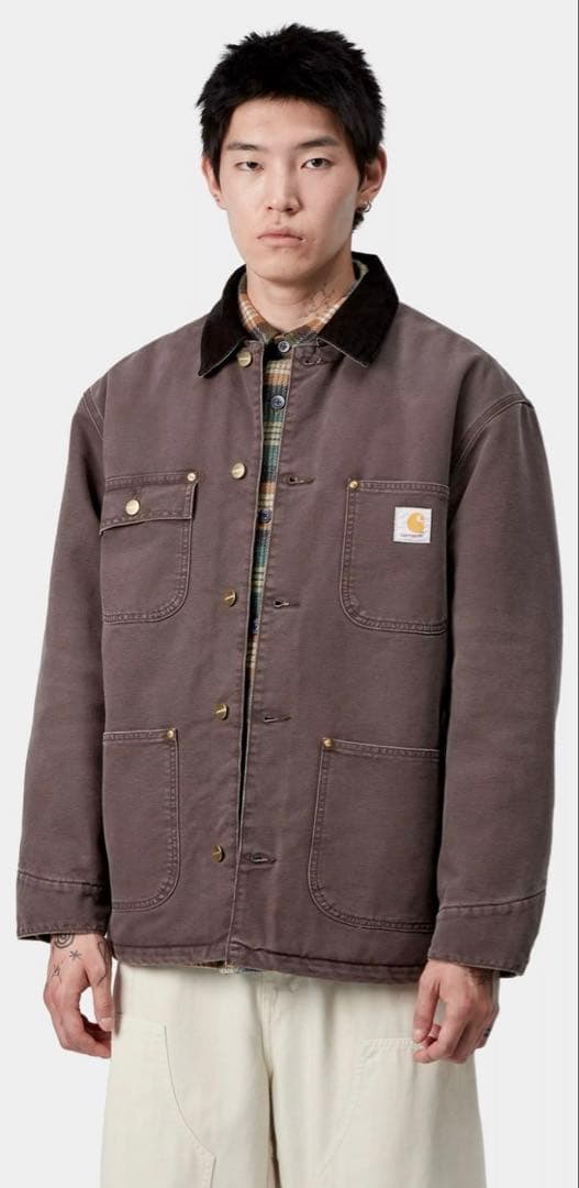 ジャケット・アウター carhartt wip og chorecoat tobacco s