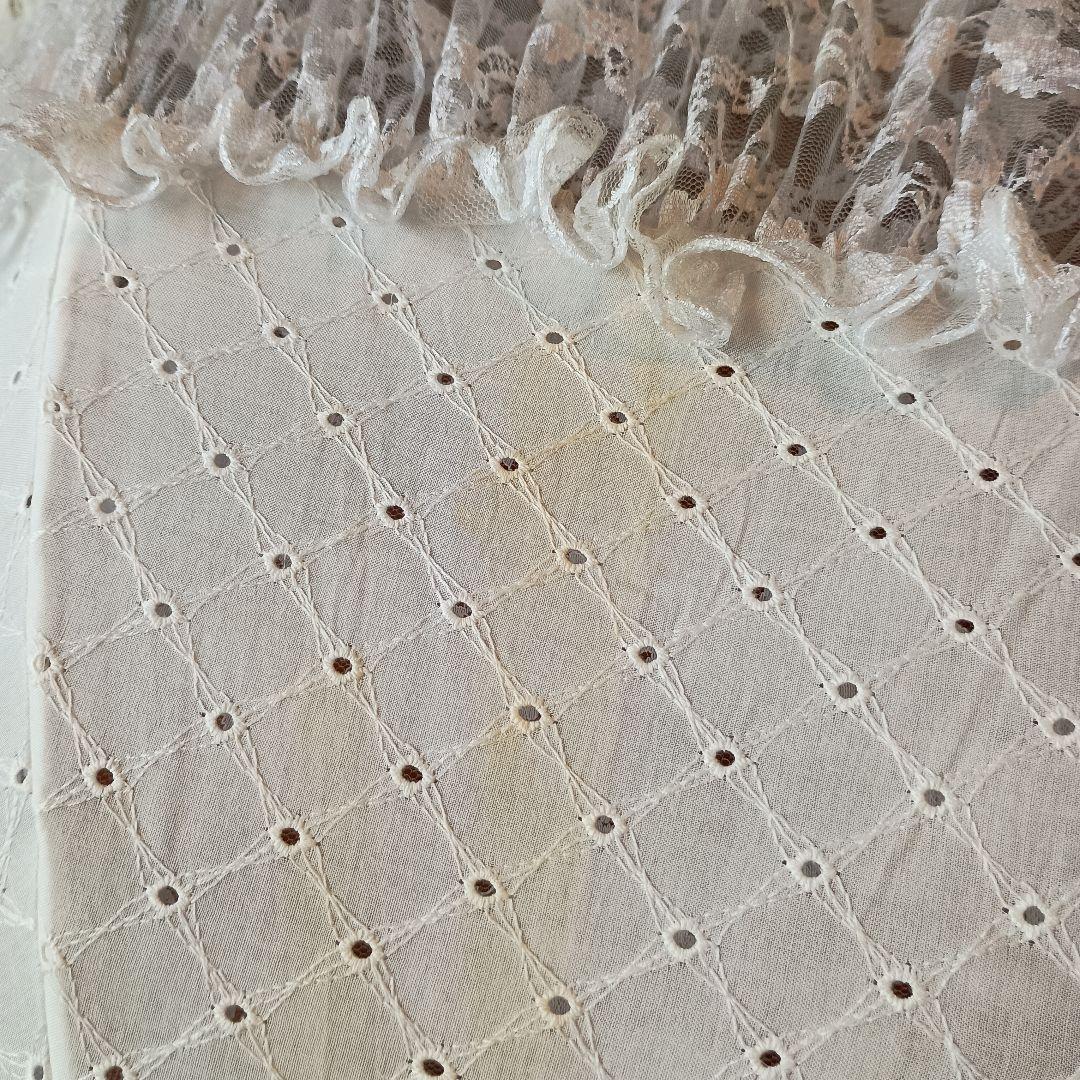 レース付きホワイト傘 八角形　ヴィクトリアンメイデン