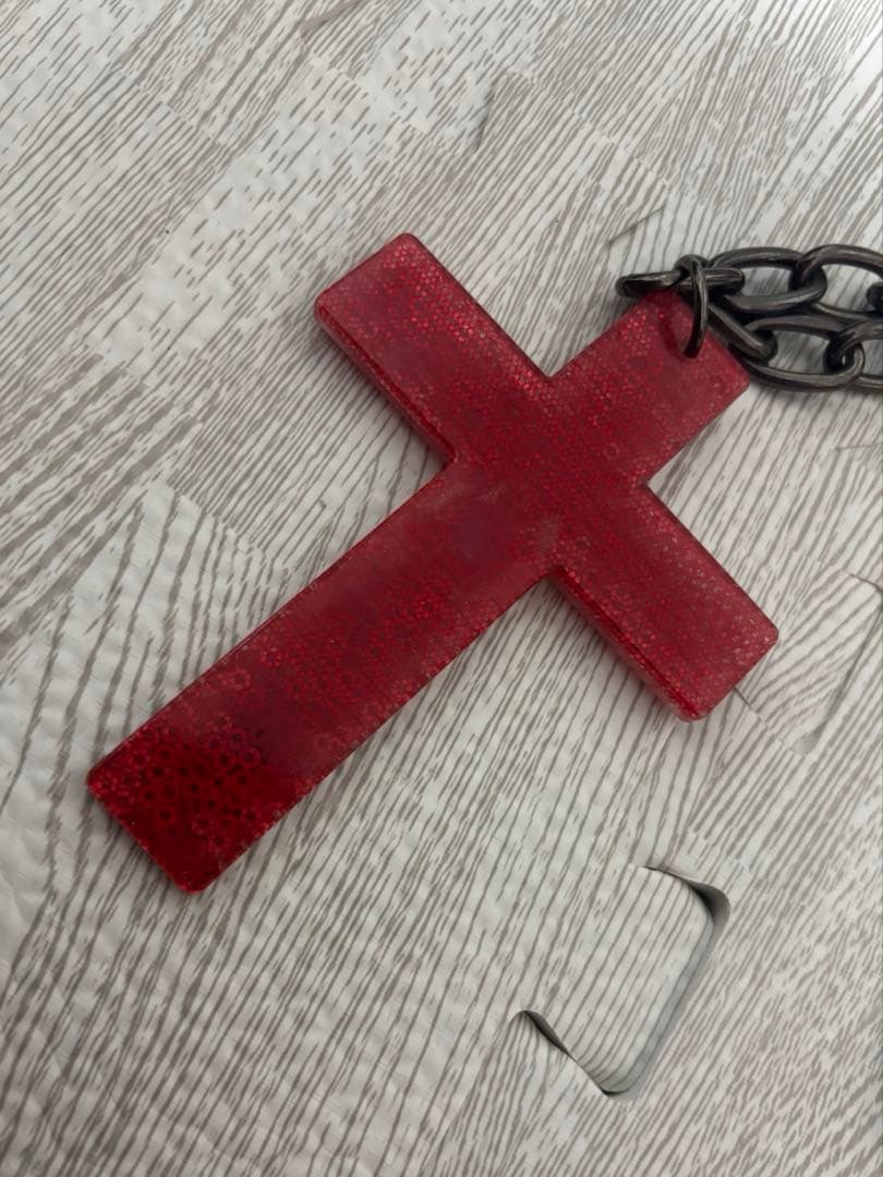 GLAVIL tutuHA クロスネックレス レッド【使用感有・褪せ有・激レア】