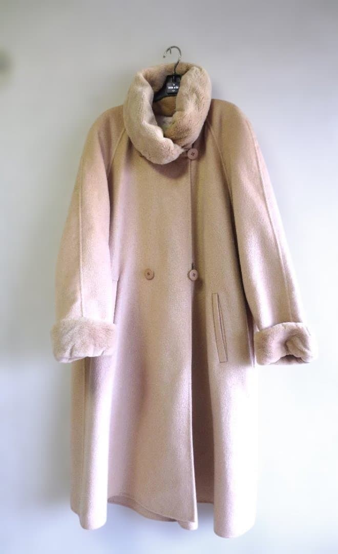 KIMIJIMA カシミヤ 100%エンバミンク襟コートWフェイス一枚仕立て