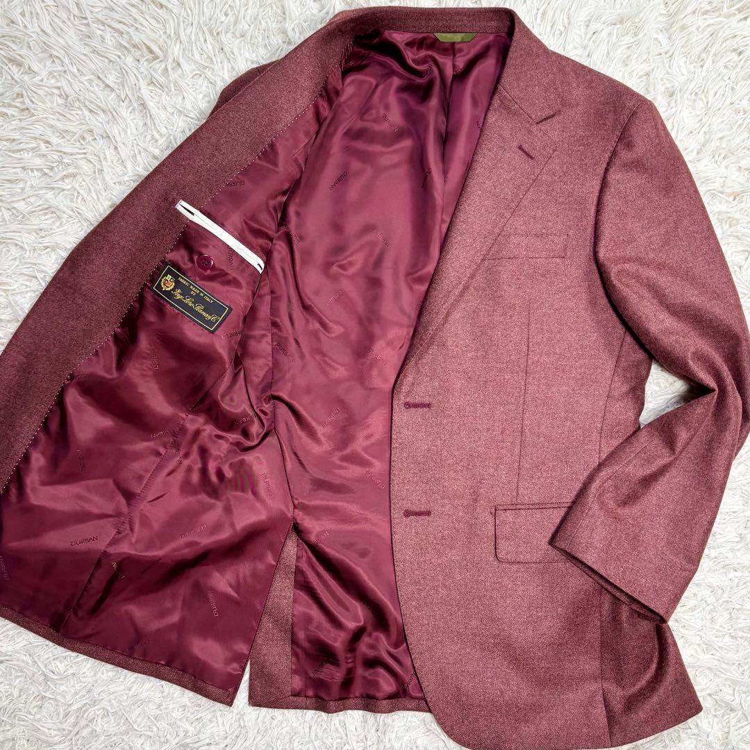 美品　DURBAN ロロピアーナ　テーラードジャケット　シルク混　ボルドー