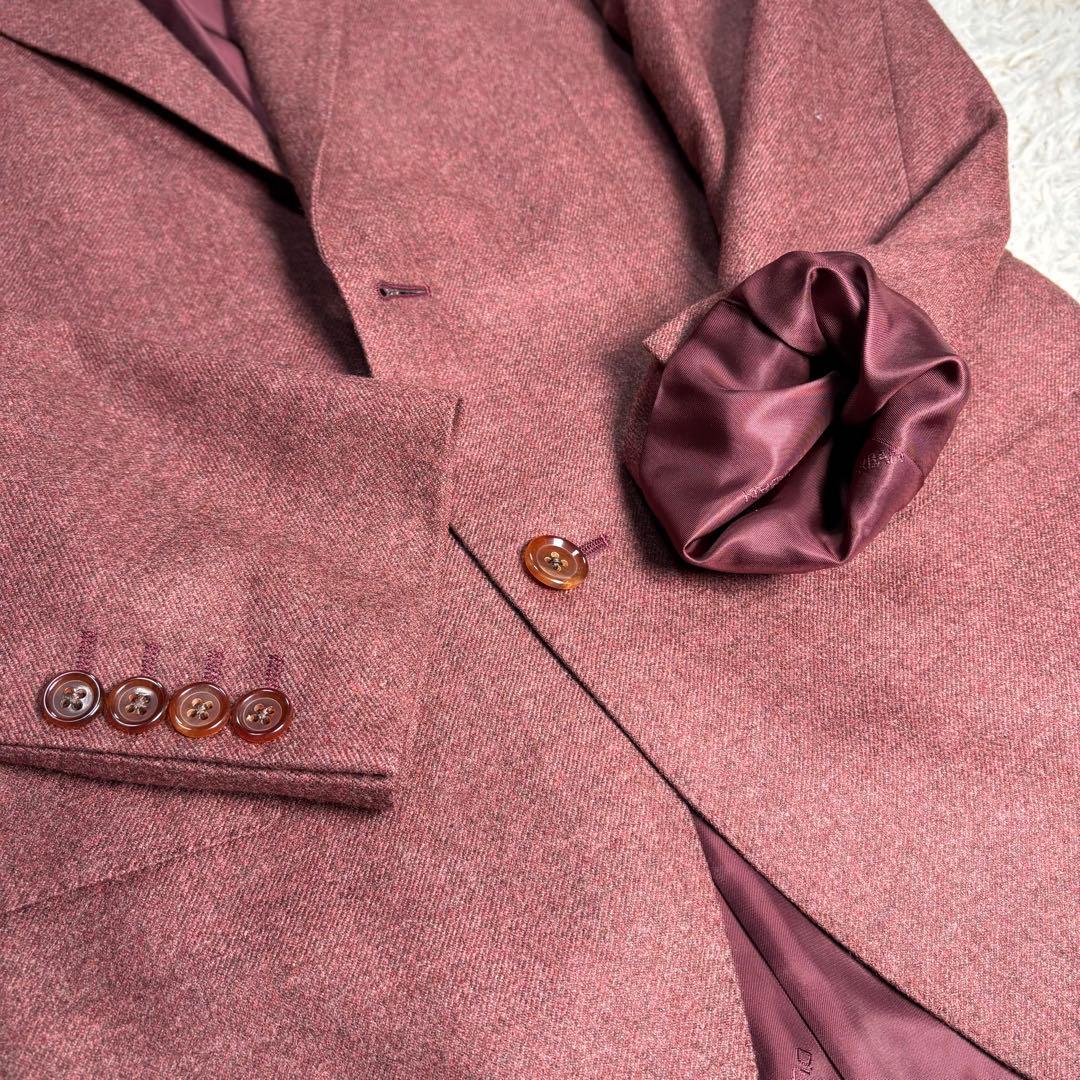 美品　DURBAN ロロピアーナ　テーラードジャケット　シルク混　ボルドー