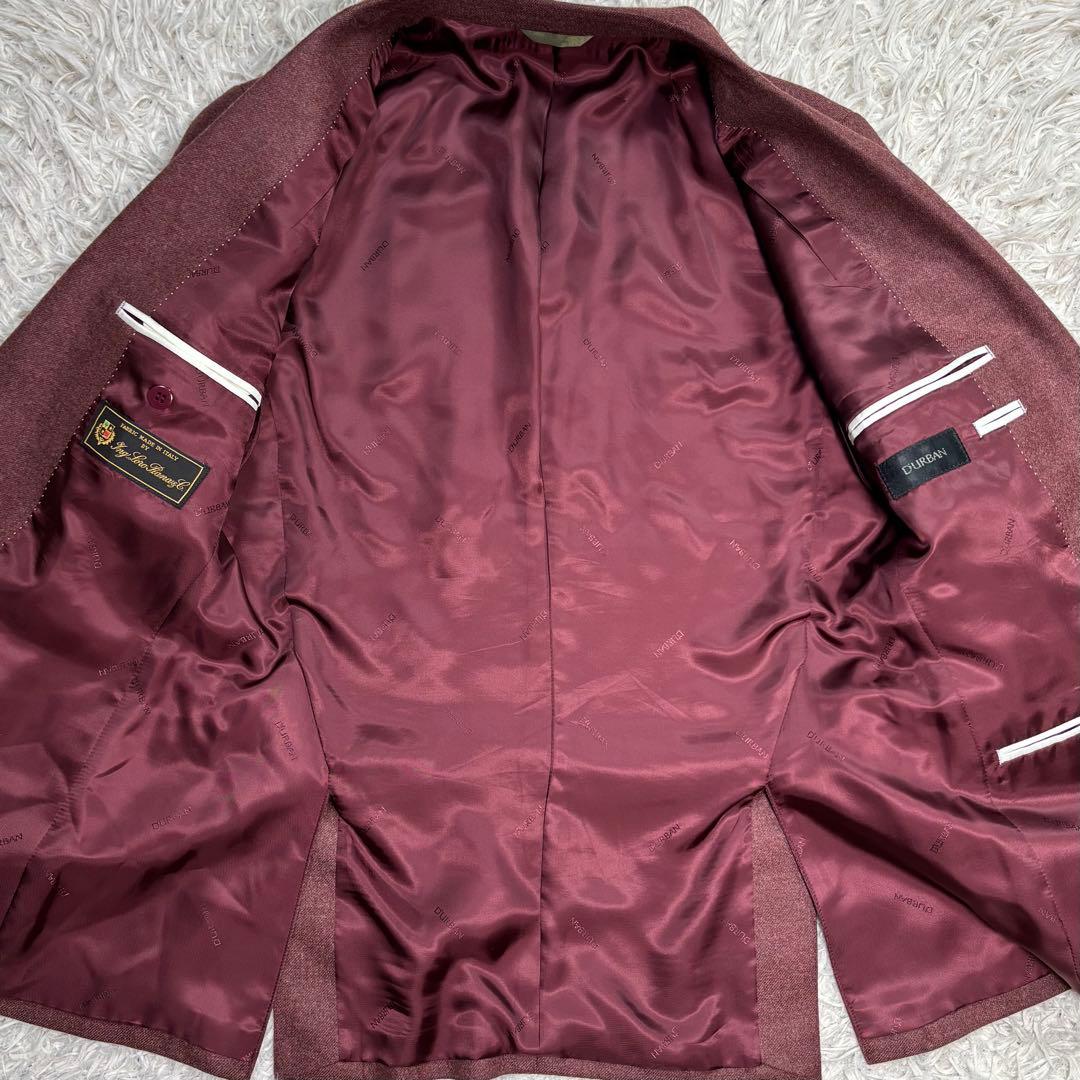 美品　DURBAN ロロピアーナ　テーラードジャケット　シルク混　ボルドー