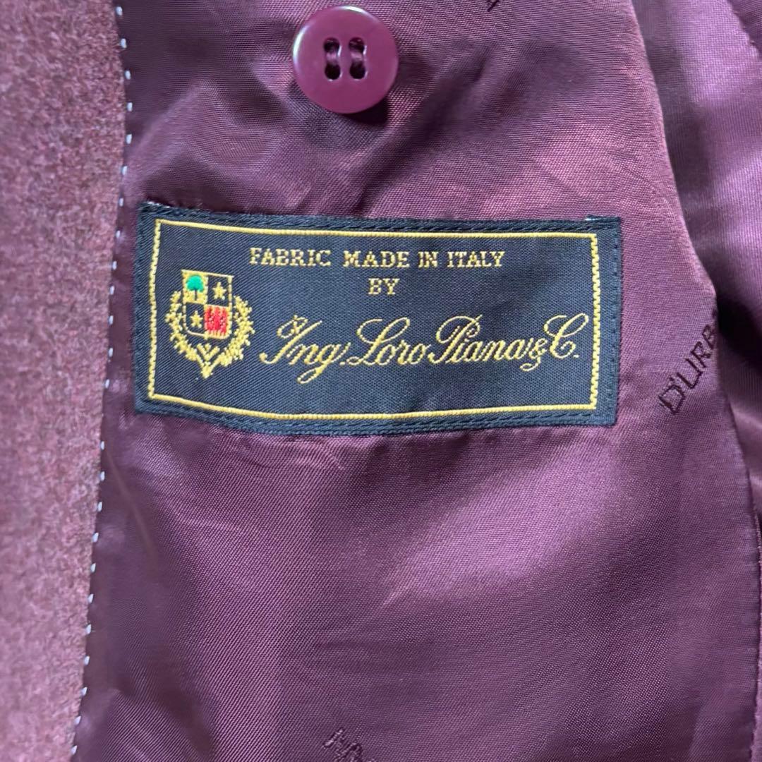 美品　DURBAN ロロピアーナ　テーラードジャケット　シルク混　ボルドー