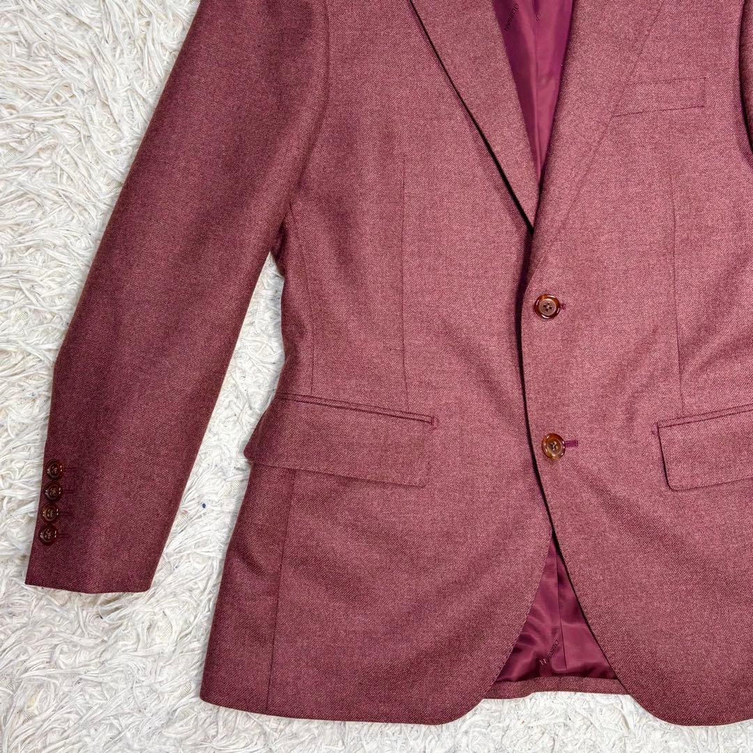 美品　DURBAN ロロピアーナ　テーラードジャケット　シルク混　ボルドー