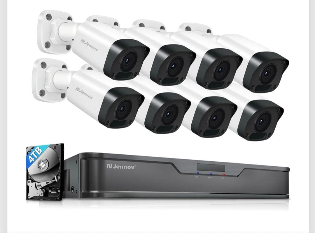 ⭐️未使用⭐️ JENNOV 防犯カメラ　8台セット