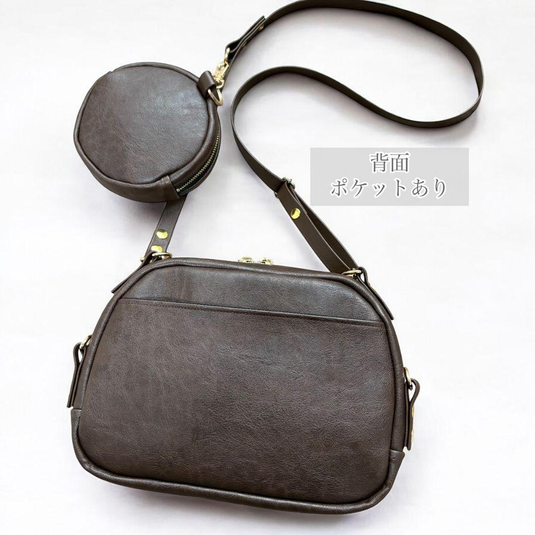 Wallet shoulder bag ポーチ付き／ブラウン