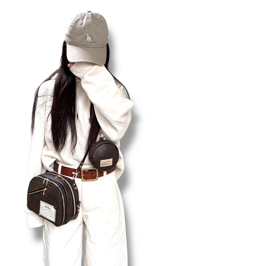 Wallet shoulder bag ポーチ付き／ブラウン