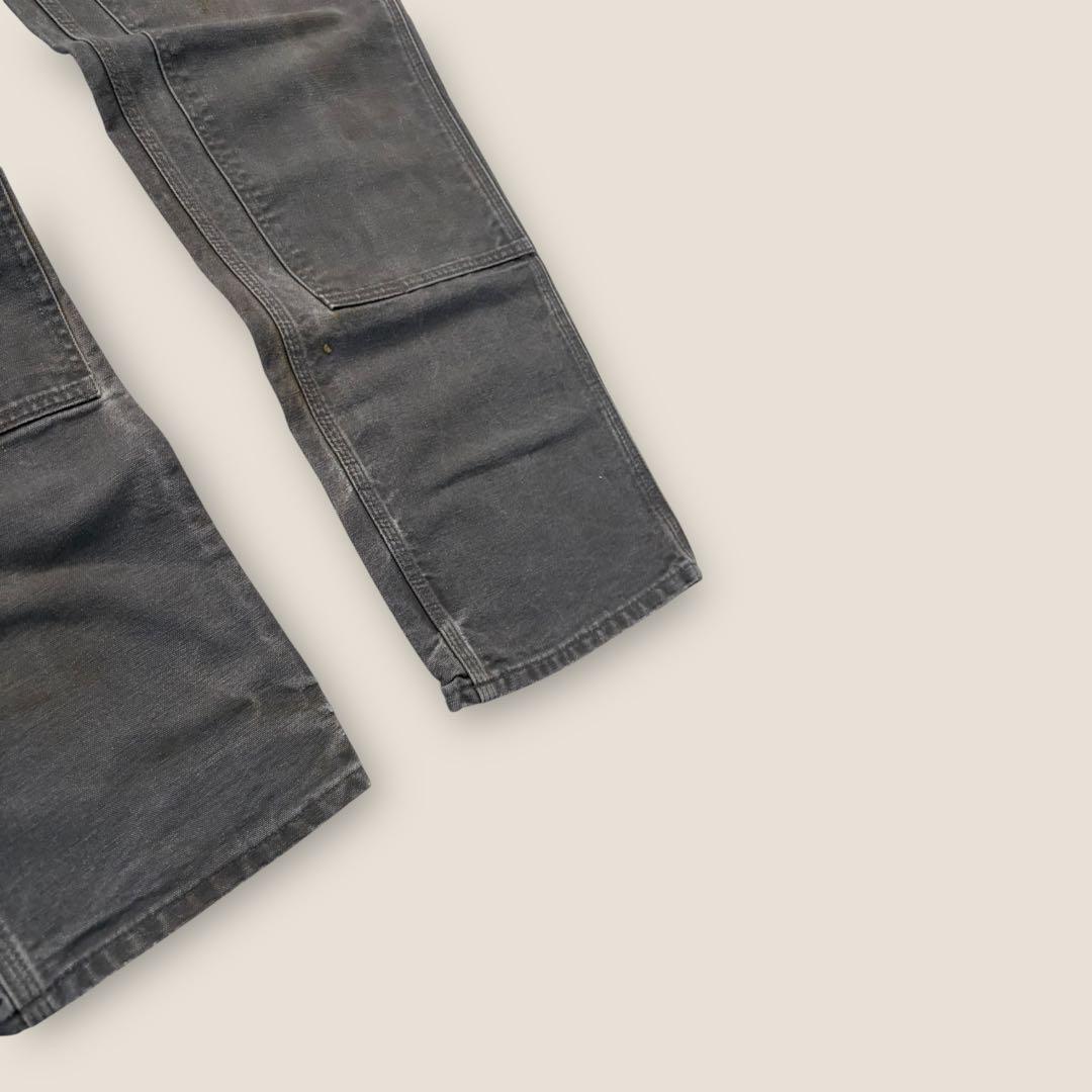 90’s USA製 Carhartt ダブルニーパンツ シルバーグレー w34