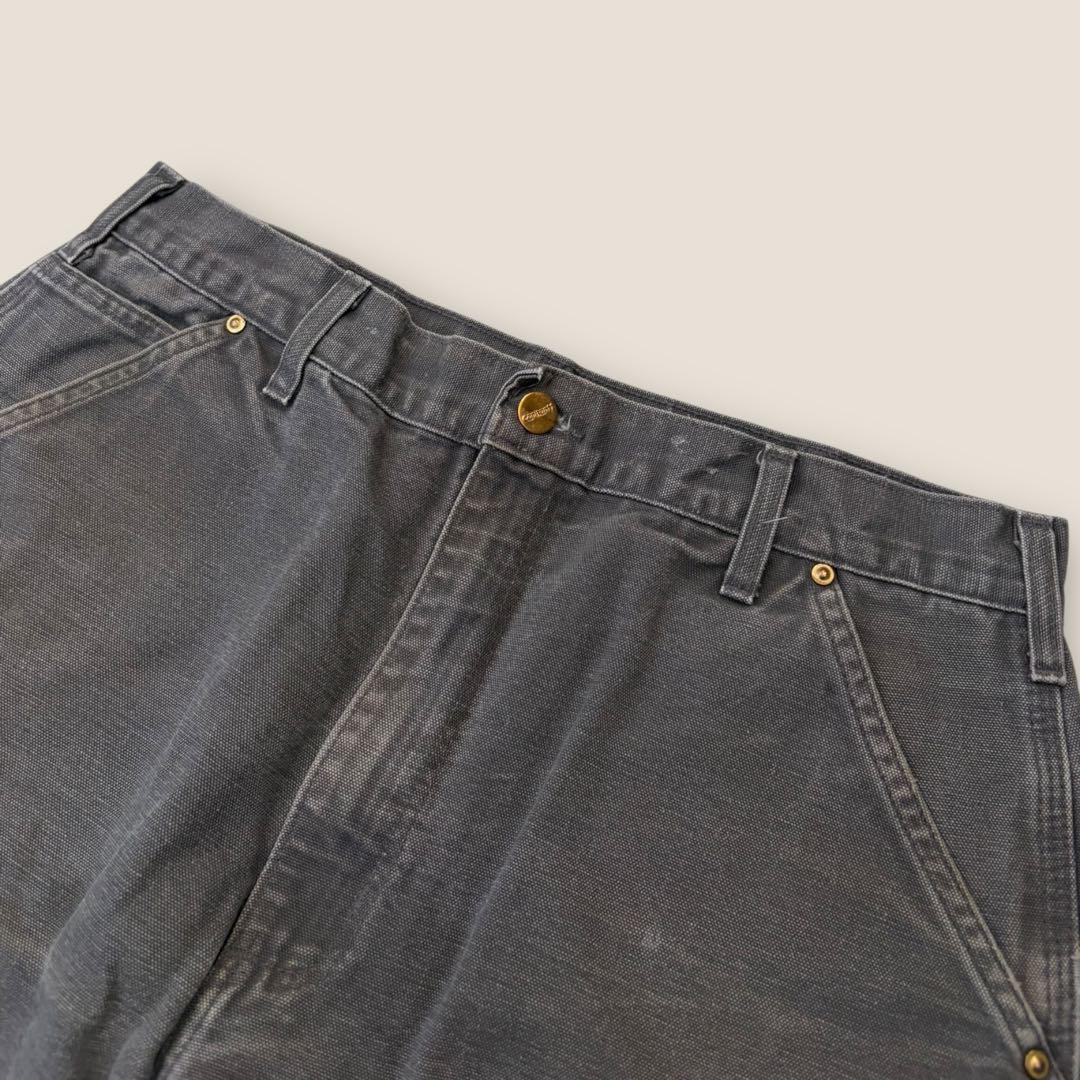90’s USA製 Carhartt ダブルニーパンツ シルバーグレー w34