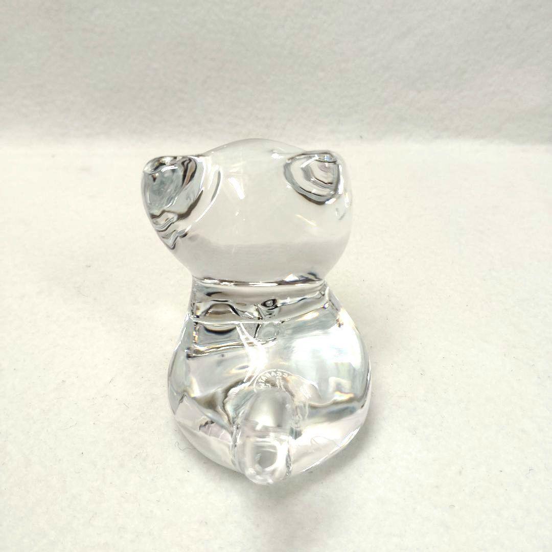 【T】Baccarat クリスタル 猫の置物