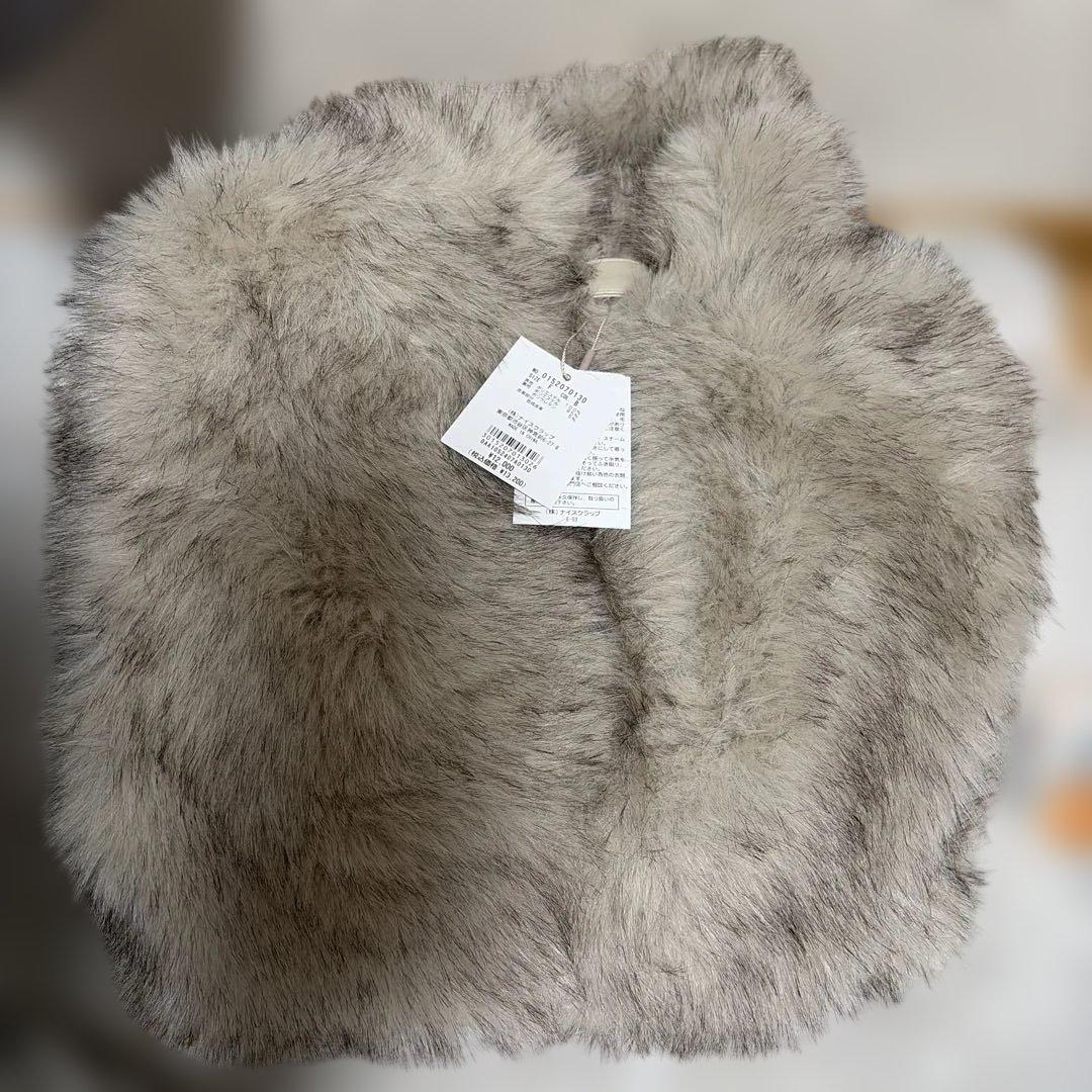 ミドルフェイクファーコート ベージュ NICE CLAUP