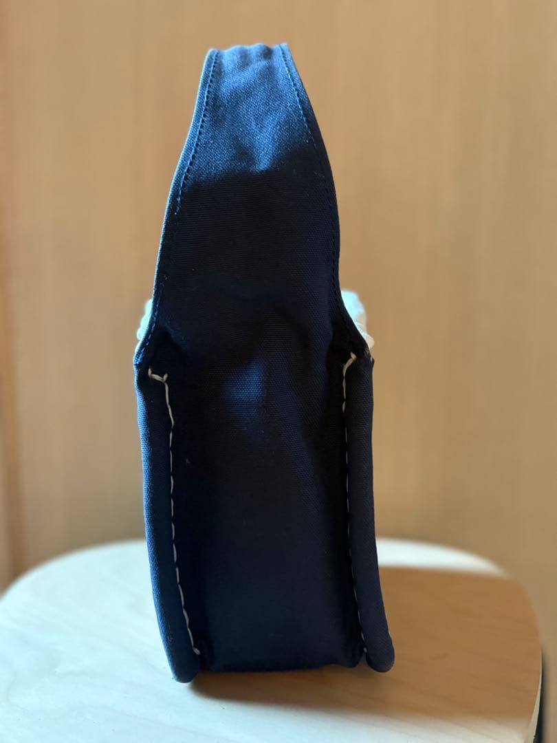 エバゴス　ebagos お買い物バッグ　Eワッペン　ネイビー　鏡付き