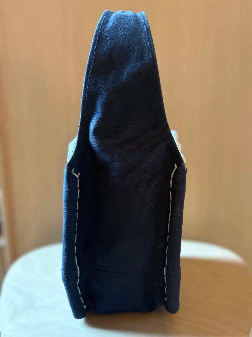 エバゴス　ebagos お買い物バッグ　Eワッペン　ネイビー　鏡付き