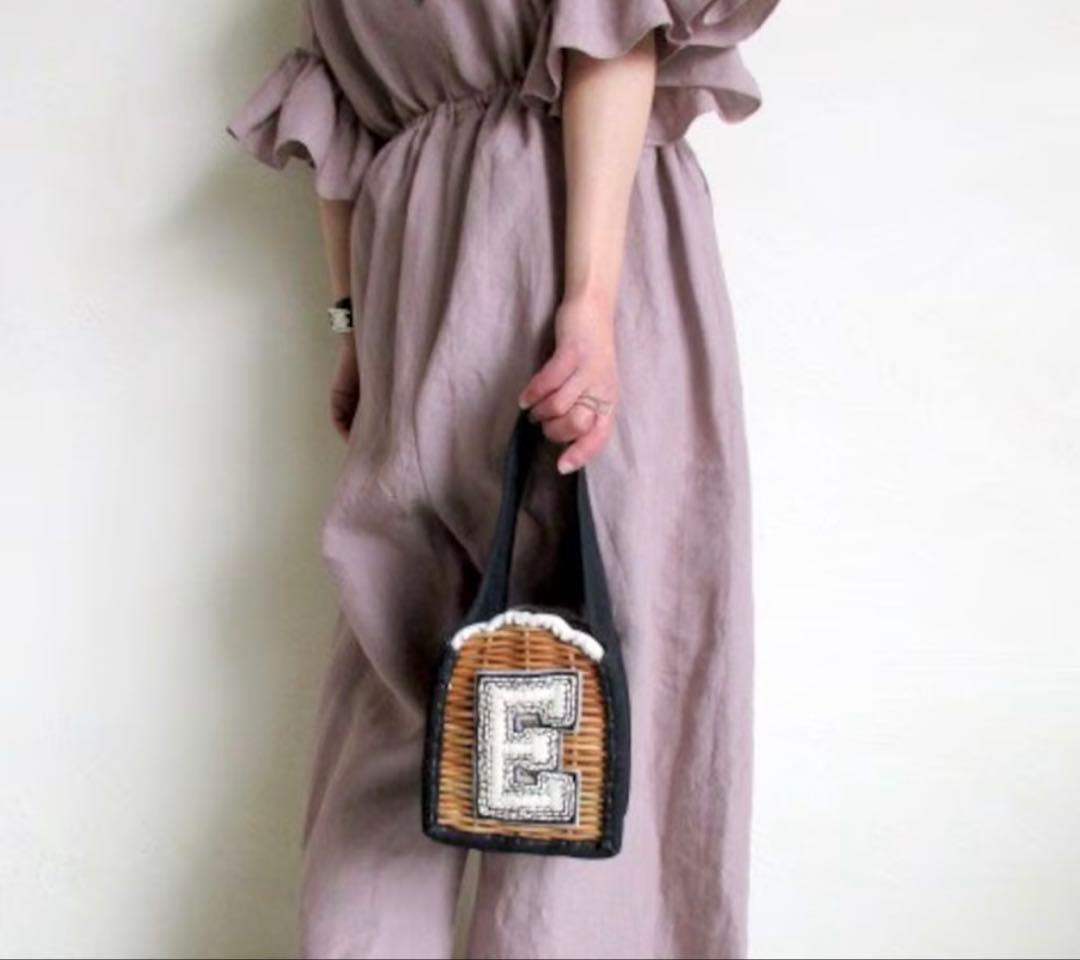 エバゴス　ebagos お買い物バッグ　Eワッペン　ネイビー　鏡付き