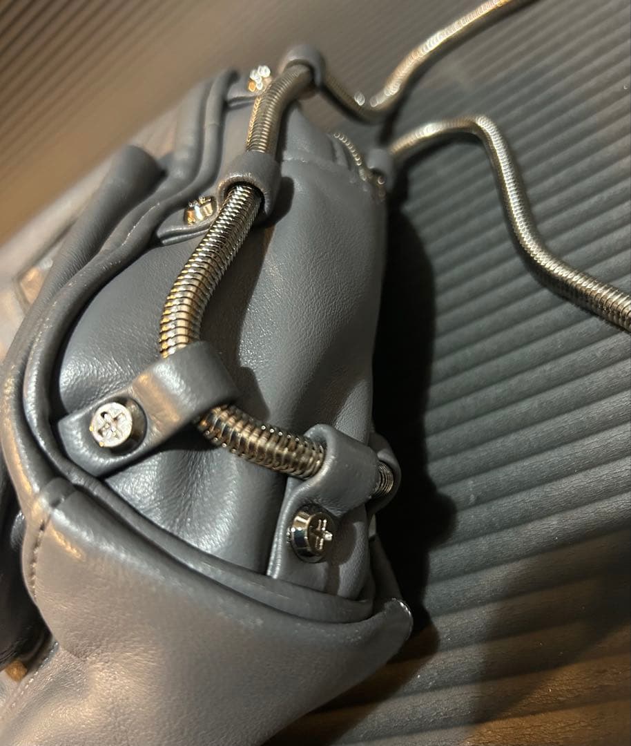 アレキサンダーワン バッグ 2WAY チェーン グレー　ポシェット レザー