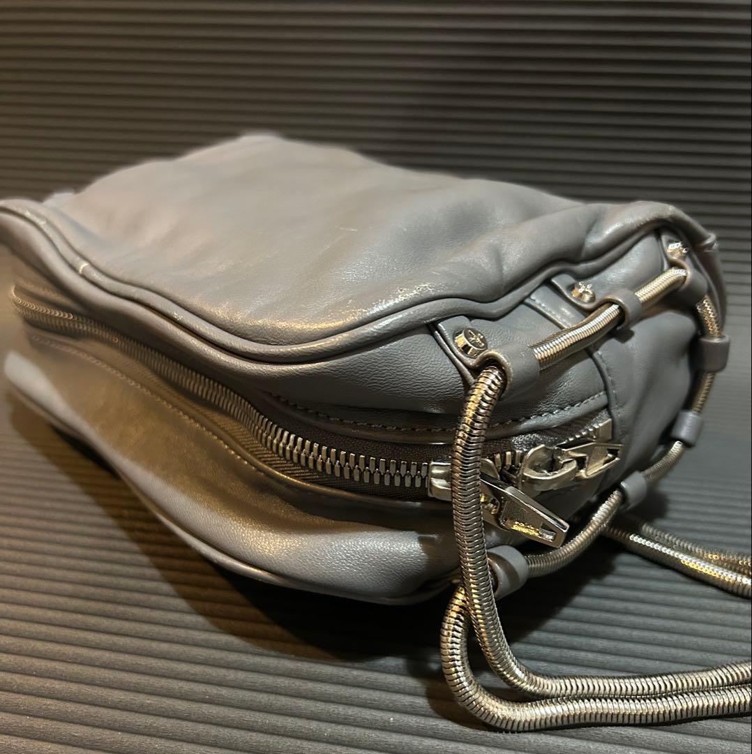 アレキサンダーワン バッグ 2WAY チェーン グレー　ポシェット レザー