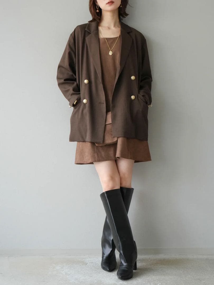 Lumier テーラードジャケットショルダーポーチ付ミニワンピース