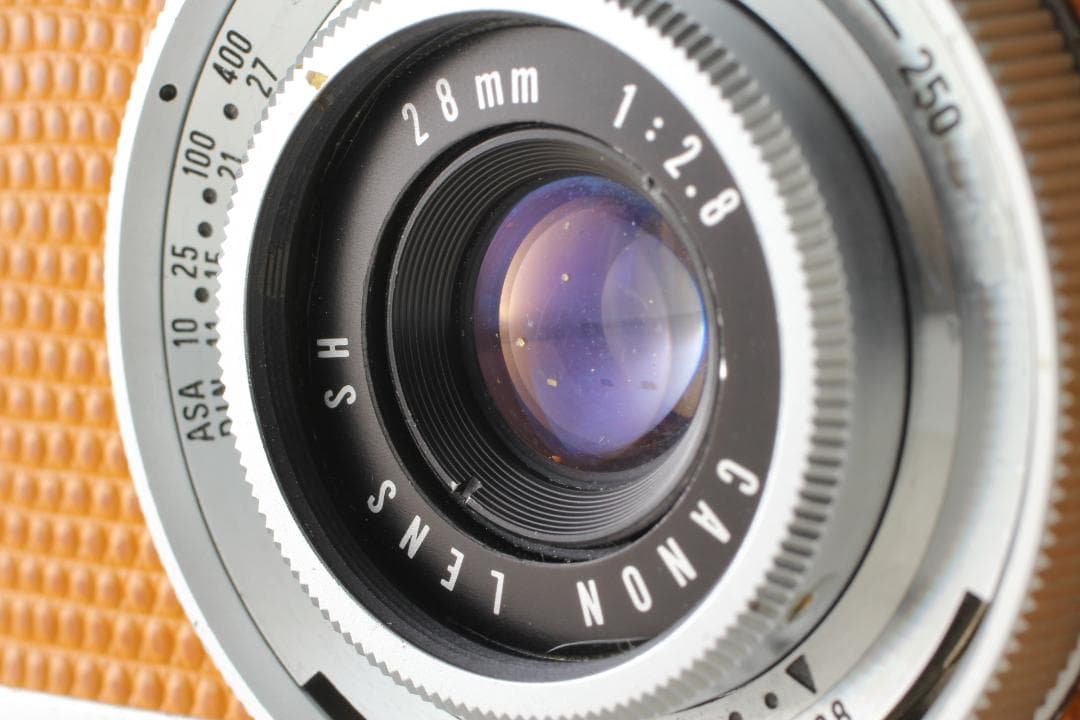 【整備済　美品】黄土色　キヤノンデミハーフフレームカメラ露出計ok＃1316