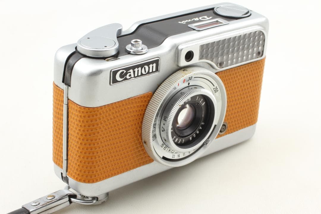 【整備済　美品】黄土色　キヤノンデミハーフフレームカメラ露出計ok＃1316