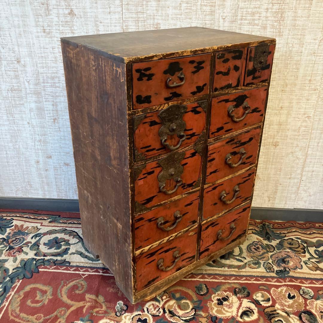 昭和レトロ 古家具 木製箪笥 薬箱 古道具 茶箪笥 ビンテージ ヴィンテージ