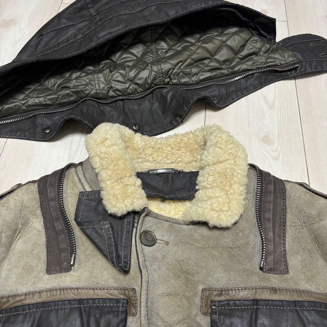 【特別品】 Dolce & Gabbana 00s レザー ムートンジャケット