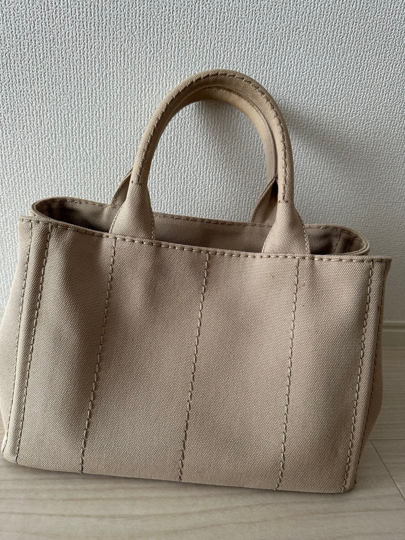 PRADA カナパ キャンバス トートバッグ ベージュ
