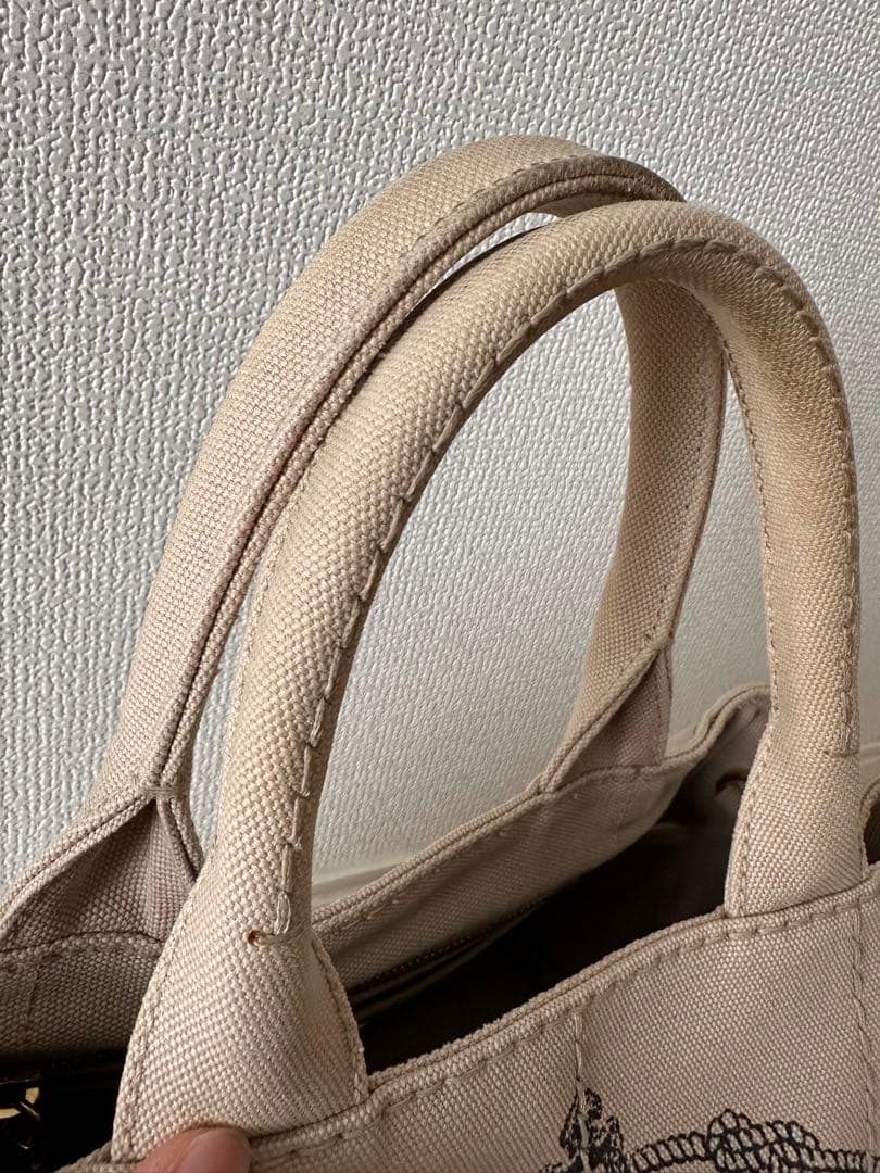 PRADA カナパ キャンバス トートバッグ ベージュ