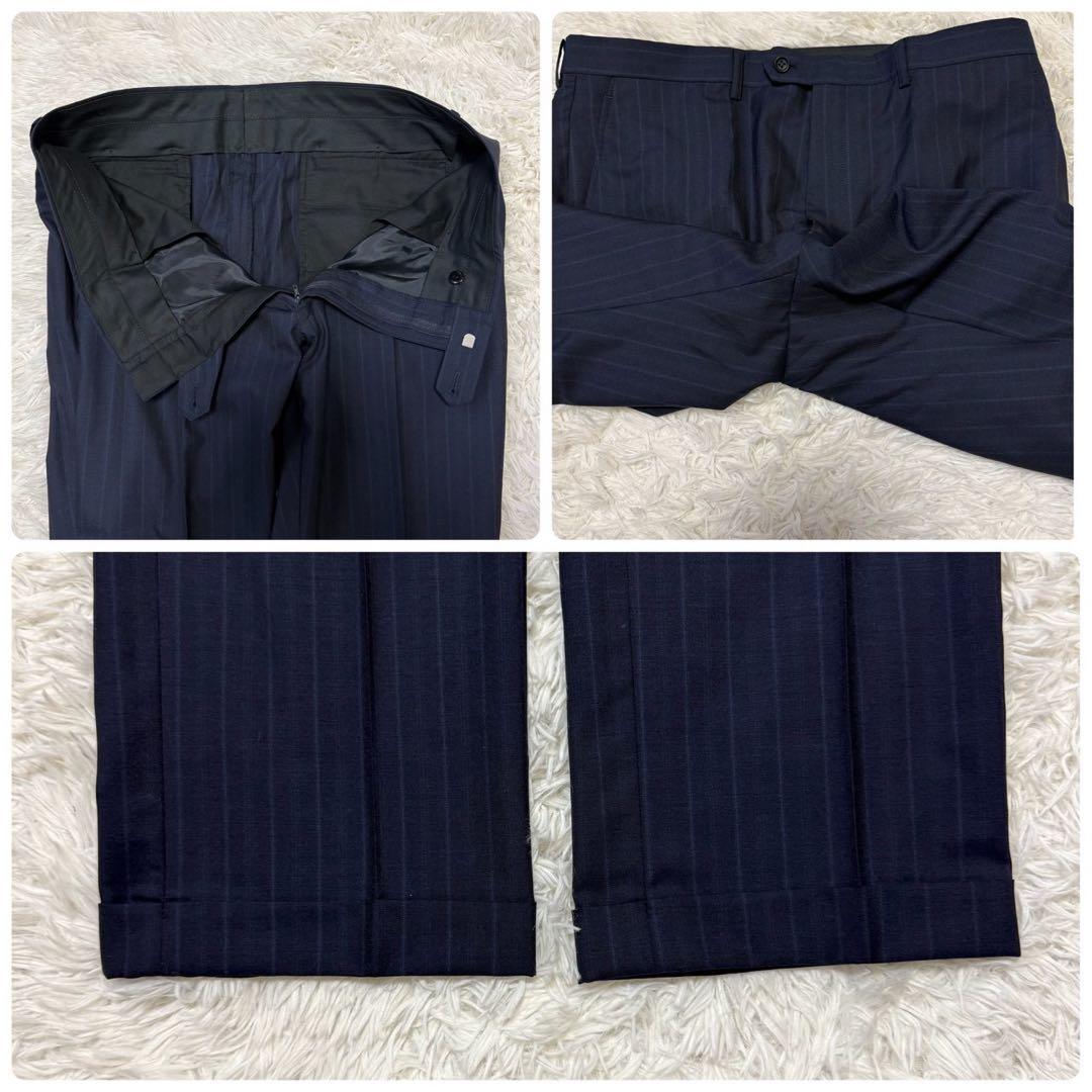 ✨極美品/2XL相当✨ドーランドハウス×ゼニア スーツ ストライプ ネイビー