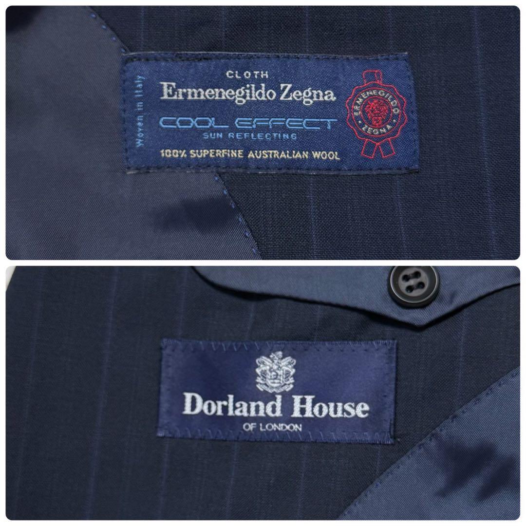 ✨極美品/2XL相当✨ドーランドハウス×ゼニア スーツ ストライプ ネイビー