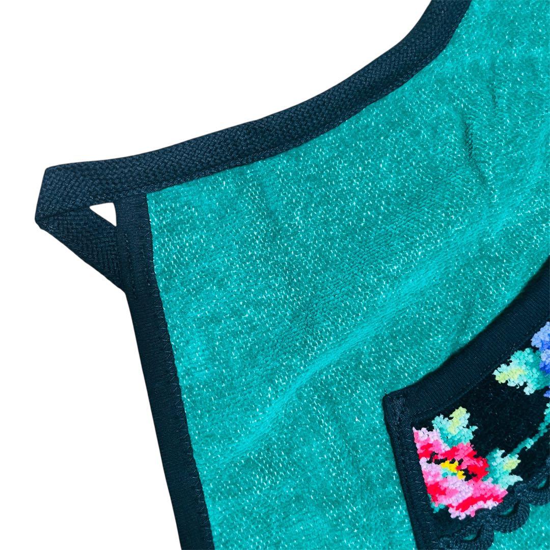 新品タグ付き☆フェイラー シュニール織 エプロン グリーン 花柄