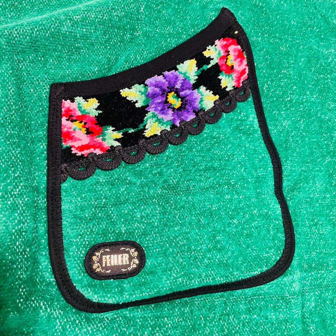 新品タグ付き☆フェイラー シュニール織 エプロン グリーン 花柄