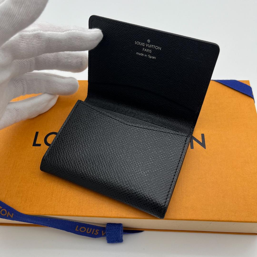 極上美品　ルイヴィトン アンヴェロップカルトドゥヴィジット タイガ 名刺入れ　黒